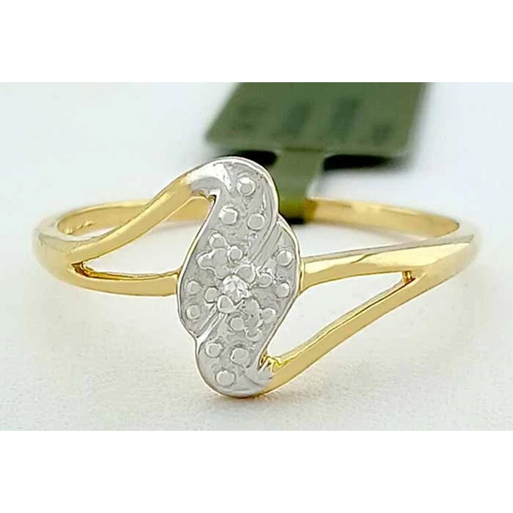 Genuine Diamond Ring 10k Yellow Gold